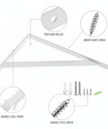 Rock-Solid White Carbon Steel Wall Mount Bracket for Floating Shelves with screws and precision drilled design