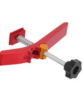 Heavy Duty Woodworking T Track Hold Down Clamp Adjust Chute Aluminum Alloy Tool, red adjustable clamp for workbench setup.