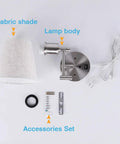 Bedside Wall Mount Light With Dimmable Switch And USB Port Swing Arm Fabric Shade Wall Sconce With Plug In Cord components
