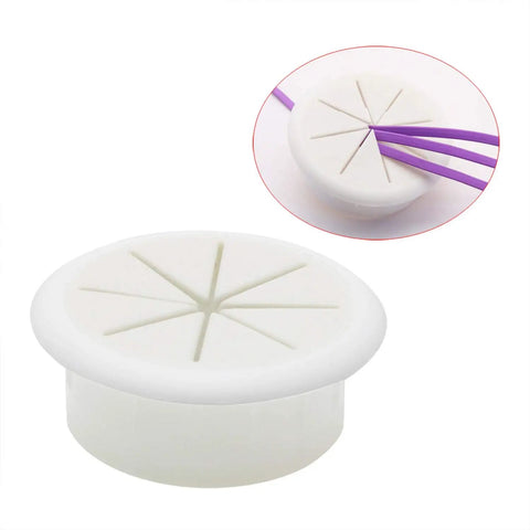 Two Pack 2 Inch Desk Cord Grommets White Cable Hole Covers For Office And PC Desk Cable Management Pass Through Grommets 50mm