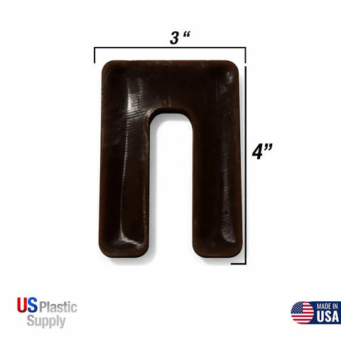 Heavy Duty Square Horseshoe Plastic Flat Shims For Zero Sweat Window And Door Jambs Leveling On Construction Sites Solid Brown half inch thick, 3x4 inches.