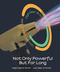 High Power Electric Compressed Air Duster With 3 Gear Settings, showcasing high and low gear durations, Black Gold design