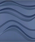 Navy Blue 3D Wall Panels PVC Slim Wave Covers For Interior Decor, featuring bold wave texture