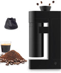 Premium Single Dose Electric Burr Coffee Grinder 48Mm Heavy Duty Steel Burrs Crush Beans To Perfection For True Espresso Lovers With Hella Precise Manual Adjustments In Classic Black with ground coffee and espresso.
