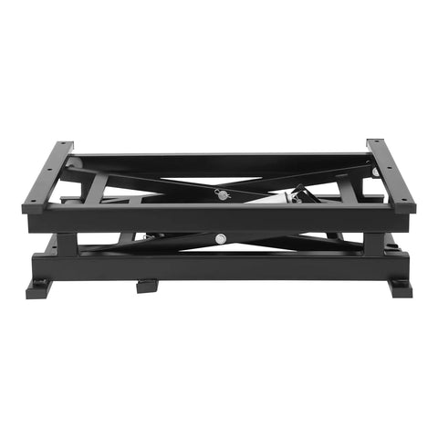 Heavy Duty Electric Lift Table Platform Cart 350 Pound Capacity adjustable height with a sturdy black carbon steel frame.
