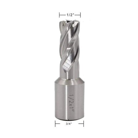 Ready High Speed Steel Annular Cutter With A Precise 3/4 Inch Cutting Diameter And Sturdy Weldon Shank, 1/2 inch cut diameter, HSS.