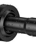 Close-up of Black Stainless Steel Shower Curtain Rod 34 To 66 Inches Adjustable Tension Rod No Drilling No Rust Non Slip