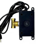 Top Shelf Electric Air Compressor Tank Drain Valve Designed To Kick Rust And Gunk Out Of Receivers With Timer Control, black body and bronze valve.