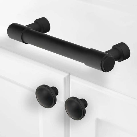 2 Pack Matte Black Cabinet Pulls, 3 Inch Hole Centers, Aluminum Kitchen Drawer Handles, Modern Black Cabinet Hardware To Level Up Your Kitchen