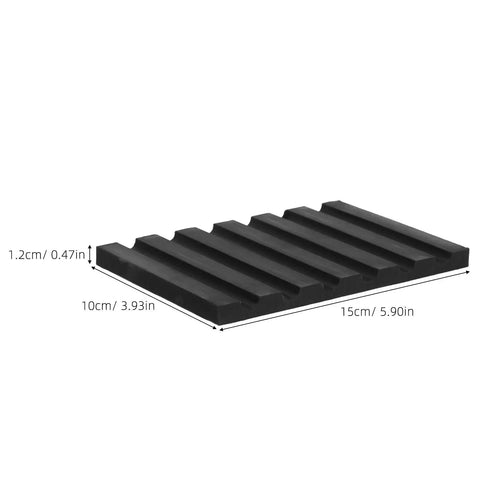 High Temp Silicone Heat Press Pen Mat 6x4 Inch With 6 Slots showing dimensions and slots layout