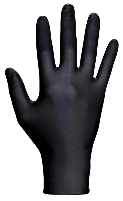Raven Powder Free Nitrile Disposable Gloves X Large 7 Mil Thick Pack Of 100 Black Ambidextrous Exam Grade All Day Tough Hand Protection