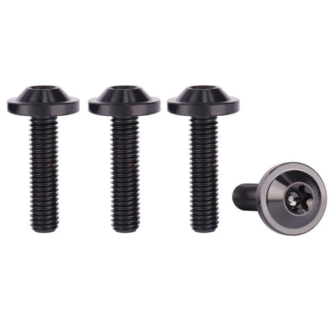 Sick Grade 5 Titanium Bolts M5x20Mm Torx T25 Drive For Bike Moto Upgrades Custom Car Projects Four pack of black titanium bolts.