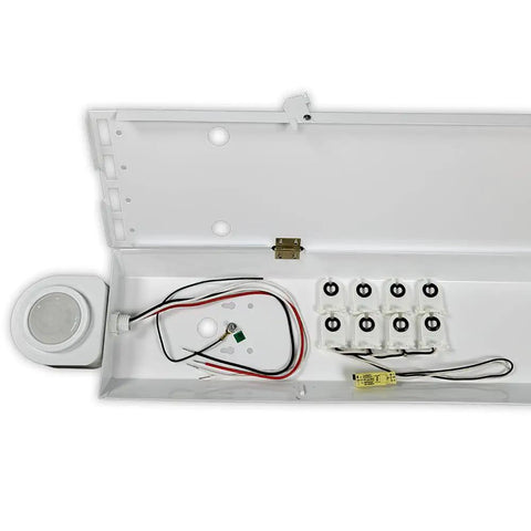 Heavy Duty Led 4 Foot Shop Light With Motion Sensor 14400 Lumens Pir Activated 5000K Daylight Overhead Fixture internal components view