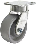 Heavy Duty Kingpinless Swivel Plate Caster With 8 Inch Full Nylon Wheels Delivering Floor Friendly Smooth Rolling Action Rated For A Real Workhorse 880 Pound Load Capacity