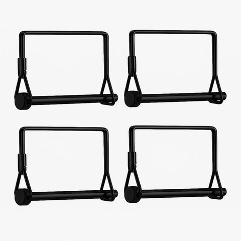 Four Pack One Quarter Inch By Three And Five Thirty Second Inch Beefy Trailer Hitch Pin With Clip Locking Pin Black Zinc Coated