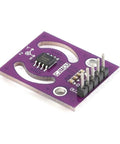 3D Joystick Absolute Position Sensor Module With SPI Output, MLX90333 based, purple PCB, side view, electronic connectors visible