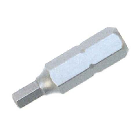 Close-up of a single hex bit from the 10 Piece Hex Bit Set With Inch Drive And Hardened Tool Steel Bits in front view.