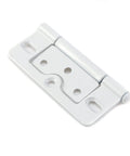 Heavy Duty 3 Inch Non-Mortise Bifold Door Hinges Iron With Electroplated Finish White 6 Pack Includes Screws Built To Last For Interior Doors And Cabinets Tough As Nails, white hinge close-up