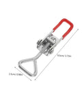 Adjustable Heavy Duty Toggle Clamp Latch Set 4 Pack, 9.5cm metal latch with red handle and 2.5cm loop