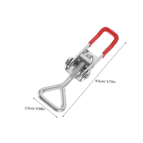 Adjustable Heavy Duty Toggle Clamp Latch Set 4 Pack, 9.5cm metal latch with red handle and 2.5cm loop