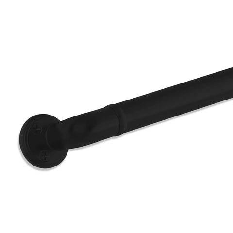 Solid Black Aluminum Stair Handrail DIY Kit With ADA Compliant Wall Returns No Sweat Installation Powder Coated For Indoor Outdoor Walkways Slick Five Foot Grip Bar close-up of mounting end