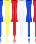 Plastic Golf Tees Pack 100 Count Three And A Quarter Inch Tall Step Down Tees Mixed Colors Durable Unbreakable Long Lasting