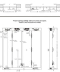 Technical diagram of 48 Inch Bifold Door Hardware Kit For Four Doors Aluminum Top Mounted Sliding Barn Door Track System