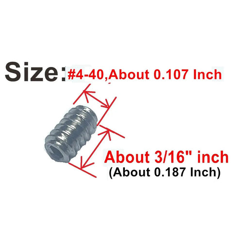 50 Piece 4-40 By 3/16 Inch Stainless Steel Hex Socket Set Screws With Allen Head And 1.27mm Allen Wrench 304 Stainless Durable Hardware