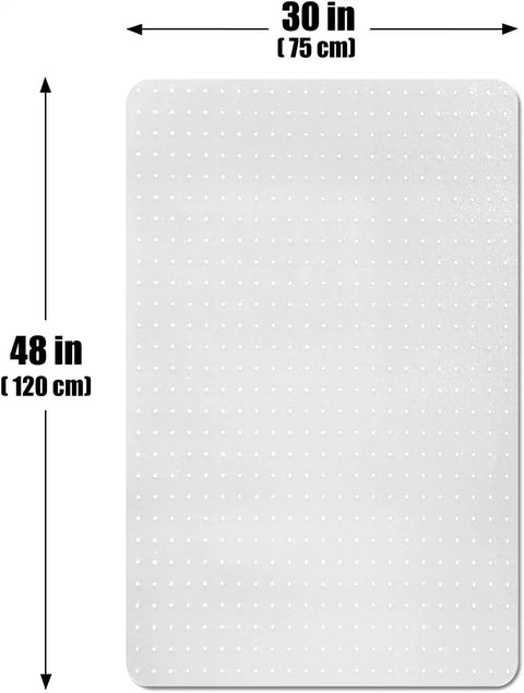 Image of Thick Office Chair Mat For Carpeted Floors 48 By 30 Desk Mat With Easy Glide For Rolling Chairs On Low Pile Carpets No Curling Plastic Floor Protector