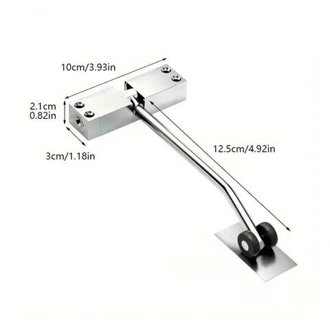 Easy Install Automatic Spring Door Closer, Adjustable Furniture Hardware Accessory In Black For Indoor Doors with dimensions
