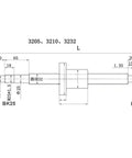 Technical drawing of Built Tough Ball Screw And Nut Kit Paired With Hgr30 Linear Guide Rails and Hgh30ca Slider Blocks dimensions.