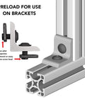 5/16-18 Flanged Button Head Socket Cap Screw Bolt With Slide-In Economy T-Nut Combo 0.687 Inch Length Black Zinc Finish 25 Pack Perfect For 8020 15 Series Aluminum Framing Builds shown in aluminum extrusion.