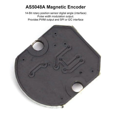 Pro Grade Absolute Angle Encoder AS5048A With PWM Output And I2C Interface 14 Bit Rotary Position Sensor shown from side angle.