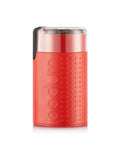 Snag This Sleek Electric Blade Coffee Grinder Featuring Durable Stainless Steel Blades Easy Push Button Control Crystal Clear Lid And Secure Cord Storage For Premium Daily Grinding In Bold Red, showcasing a compact design and transparent lid.