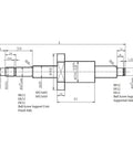 Top Tier 250 To 1500 Mm Ballscrew With Ballnut Set SFU1605 For Machinery dimensions and support unit diagram.