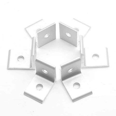 10Pcs 3030 Inside Corner Bracket Gusset For Aluminum Extrusion Silver 2 Hole L Bracket Connector with 6mm Slot