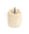 Top Quality Cotton Polishing Wheels Cloth Buffing Grinder For Jewelry Wood And Metal Abrasive Tools With 1 4 Inch Shank Column 65mm, close-up view.