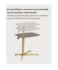 Adjustable Rolling Overbed Table With Smooth Casters And Easy Height Flex To Keep You Comfy On The Couch showing height adjustments.