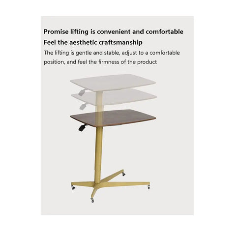 Adjustable Rolling Overbed Table With Smooth Casters And Easy Height Flex To Keep You Comfy On The Couch showing height adjustments.