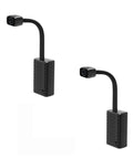 Indoor Security Camera WiFi With Flexible Lens Two Pack featuring black flexible mounts, designed for smart home surveillance.