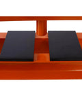 Heavy Duty 12 Ton Hydraulic Shop Press With Portable H Frame's black work table pads for secure component support.