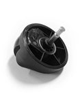 Front caster wheel replacement for ECOVACS Deebot vacuums; black plastic with swivel metal axle