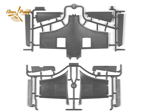XA2D Skyshark 1 To 48 Scale Advanced Model Kit wing and fuselage plastic parts on sprue.
