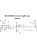 2005-2010-2020 screw machining drawings with dimensions for Pro Grade SFU2005 Ball Screw Nut Assembly For CNC Router And Engraver Machines