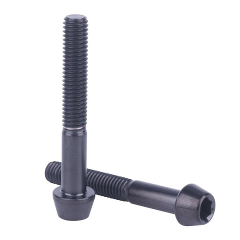 4 Pack Beefy Titanium Bolts M5x35mm With Tapered Head Allen Hex Screws Black High Strength Grade 5 6Al4V Titanium Alloy Lightweight Fasteners