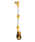 Luocute Distance Measuring Wheel 9999.9m Capacity Folding Design in yellow and silver, ideal for accurate distance measurement.