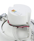 Close-up of integrated LED retrofit recessed gimbal light fitting for 5 and 6 inch cans, showing CCT selection and wiring detail