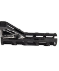Patriot Fixed Stock for Airsoft, lightweight skeletonized design in black with white US flag pattern, side view
