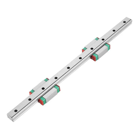 Compact 250mm MGN12 Linear Rail Kit with 2 MGN12B Blocks, 12mm width for precision motion in CNC, 3D printing, robotics displayed on white background.