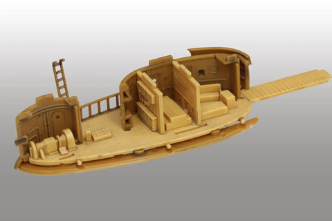Interior detail of Laputa Castle in the Sky Tiger Moth Non Scale Plastic Model Kit with unpainted assembly parts.